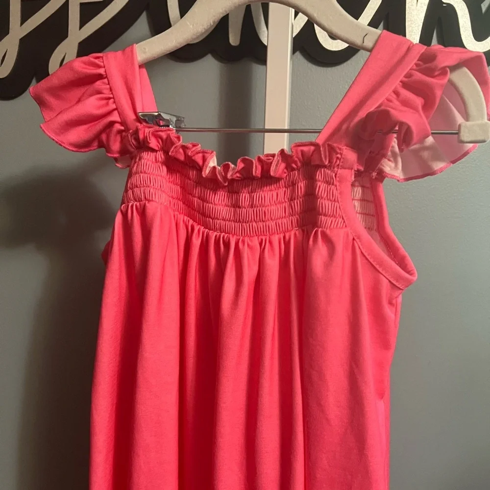 Girls' Pink Ruffle Tank Shoulder Smocked Dress NWOT Boutique